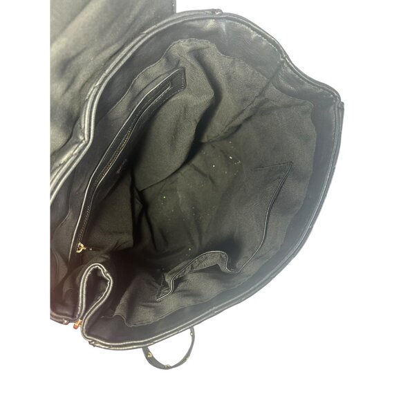 Bebe Los Angeles Back Pack Black Quilted Side Zip Purse - Picture 8 of 14